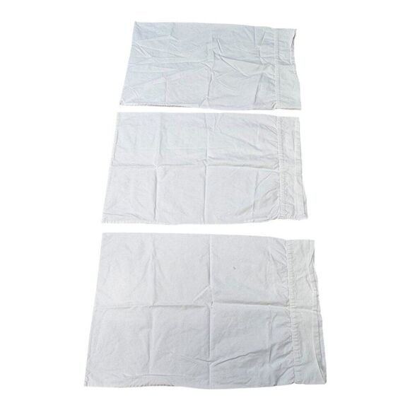 Pottery Barn White Cotton Standard Pillowcases Set Of 3 Lot Replacement Twin - Picture 7 of 10